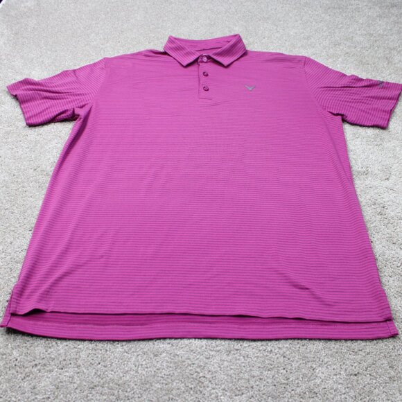 Callaway Opti-Dri Polo Shirt Mens Large Purple Golf Poly Stretch Short Sleeve - Picture 3 of 13